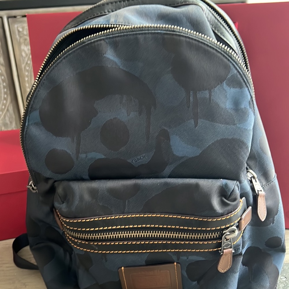 Coach Mens Academy Backpack In Signature Wild Beast P… Gem
